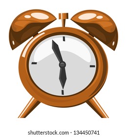 Alarm clock on the white background