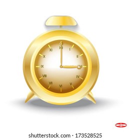 alarm clock on white background vector
