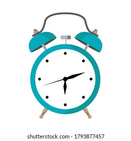Alarm clock on white background. Vector illustration in flat style. Modern design.