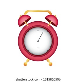 alarm clock on white background vector illustration design