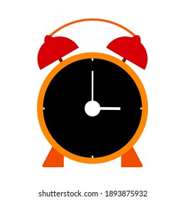 Alarm clock on white background, sign for design, vector illustration