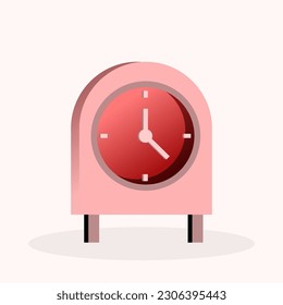 alarm clock on white background time concept. vector illustration