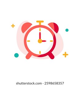 Alarm clock on white background. Alarm icon vector illustration. Time, Clock, Alarm icon.