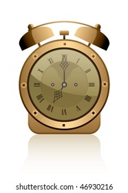 Alarm clock on a white background
