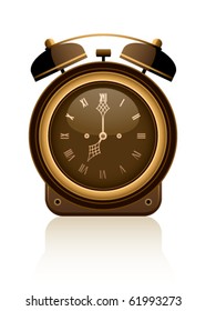 Alarm clock on a white background