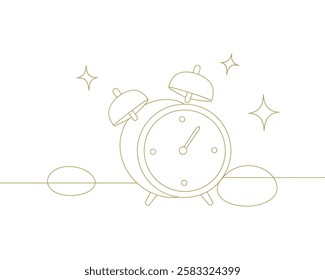 Alarm Clock One Line Drawing