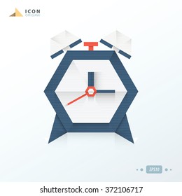 diseño de icono de origami despertador