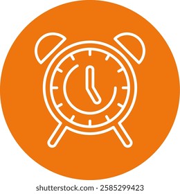 Alarm clock Outline Circle Icon Style Design