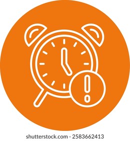 Alarm clock Outline Circle Style Icon Design