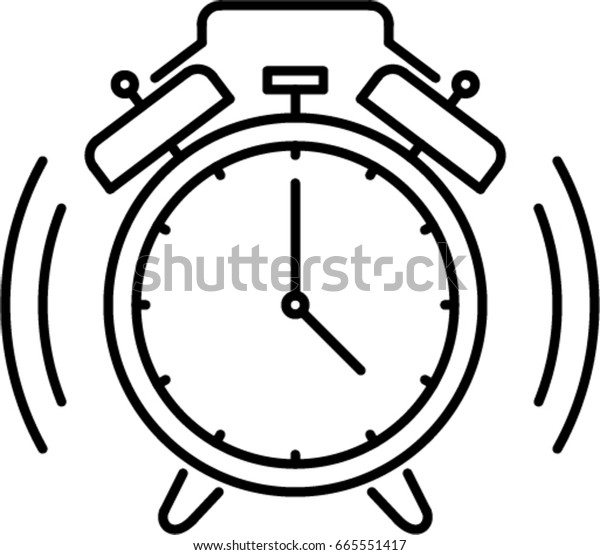 alarm clock outline icon stock vector royalty free 665551417 https www shutterstock com image vector alarm clock outline icon 665551417