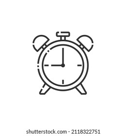 Alarm Clock Outline Icon - Back to School Icon Vector illustration.