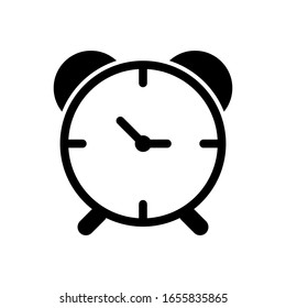 Alarm clock outline icon isolated. Symbol, logo illustration for mobile concept and web design.