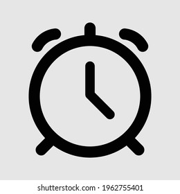icono de contorno de reloj de alarma, vector aislado