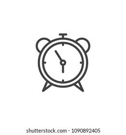 Alarm clock outline icon. linear style sign for mobile concept and web design. Watch time simple line vector icon. Symbol, logo illustration. Pixel perfect vector graphics