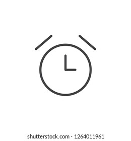 Alarm clock outline icon. linear style sign for mobile concept and web design. Clock simple line vector icon. Time symbol, logo illustration. Pixel perfect vector graphics