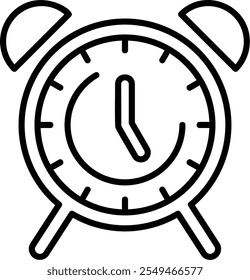 Alarm clock Outline Icon Style Design