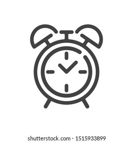 Alarm clock outline icon. Vector illustration.
