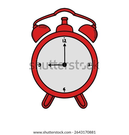 Alarm clock outline vector. Hand drawn Wake up call doodle illustration