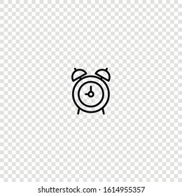 Alarm clock outline vector icon. Thin line black alarm clock icon, flat vector simple element
