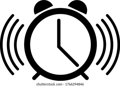 icono de vector de contorno de reloj de alarma