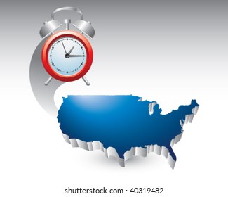 alarm clock over united states icon