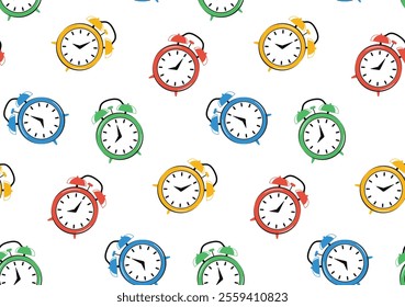 alarm clock pattern colour vector design