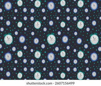 Alarm clock pattern illustrated in vector