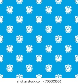 Alarm clock pattern repeat seamless in blue color for any design. Vector geometric illustration
