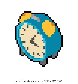 Alarm Clock Pixel Art. Clock 8 Bit Style