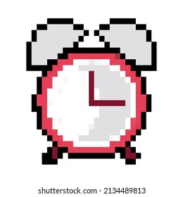 alarm clock pixel icon flat