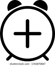 icono de reloj de alarma más esquema