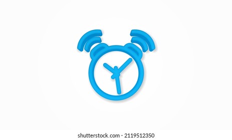 alarm clock realistic icon. 3d vector illustration. Isolated line color pictogram. Transparent shadows