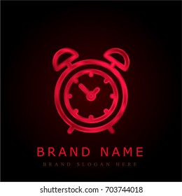 Alarm clock red chromium metallic logo