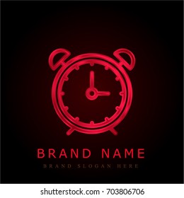 Alarm clock red chromium metallic logo