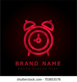 Alarm clock red chromium metallic logo