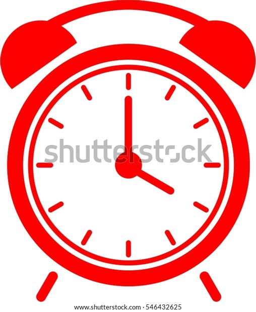 Alarm Clock Clock Red Icon Vector Stock Vector (Royalty Free) 546432625