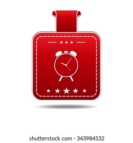 Alarm Clock Red Vector Icon Design