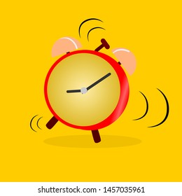Alarm clock red wake-up time on background