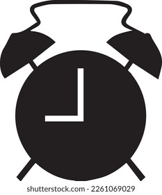 Alarm clock red wake-up time isolated on background in flat style. Vector illustration