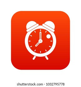 Alarm clock retro classic design icon digital red for any design isolated on white vector illustration
