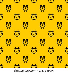 Alarm clock retro classic design pattern seamless vector repeat geometric yellow for any design