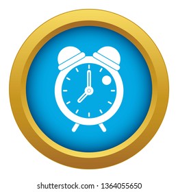 Alarm clock retro classic design icon blue vector isolated on white background for any design
