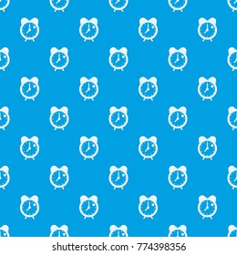 Alarm clock retro classic design pattern repeat seamless in blue color for any design. Vector geometric illustration