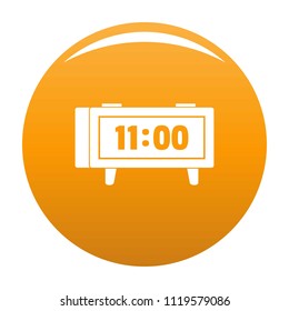 Alarm clock retro icon. Simple illustration of alarm clock retro vector icon for any design orange