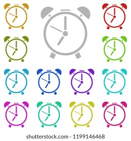 Alarm clock, Retro style clock icon in multi color style. Simple glyph vector of education set for UI and UX, website or mobile application