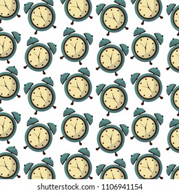 alarm clock retro style pattern background