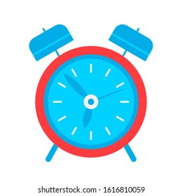 The alarm clock. Retro vintage design, flat vector illustration. 