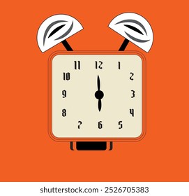 Alarm clock ring comic book pop art retro style raster illustration