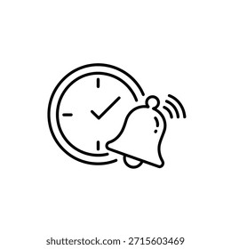 Alarm clock ringing bell icon