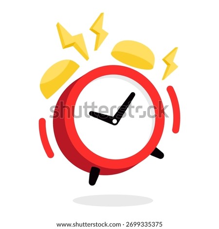 Alarm clock ringing cartoon icon illustration, Wake up timer clock. Morning timer clock cartoon design. sale promotion concept